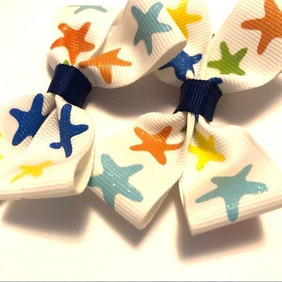 Bow pair hair bows accessories star fish beach sea - Picture 12 of 15